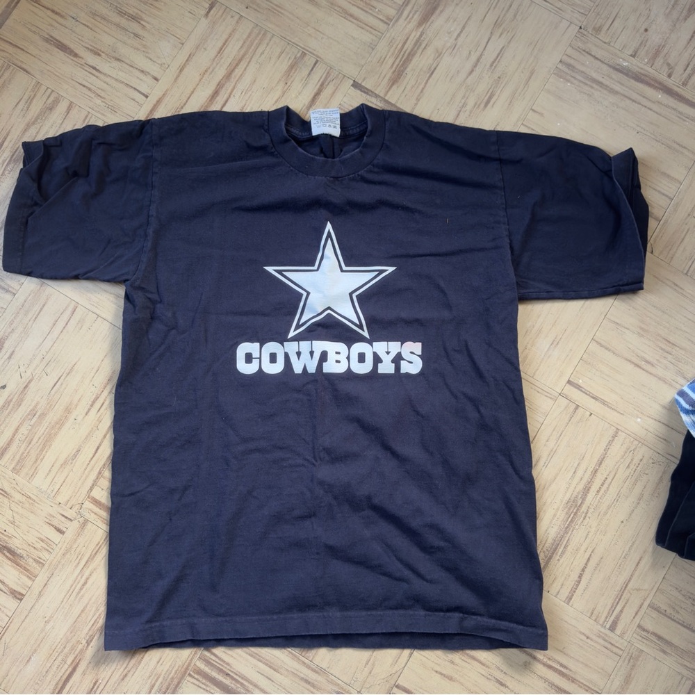 Dallas Cowboys number 4 Prescott Blue Graphic Tee with Star Logo